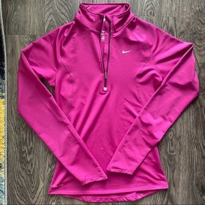 Nike Magenta Running Dri Fit Half Zip Long Sleeve